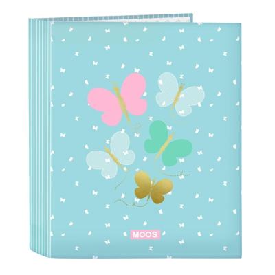 Ringmap Moos Butterflies Blauw A4 27 x 33 x 6 cm Ringmap Moos Butterflies Blauw A4 27 x 33 x 6 cm