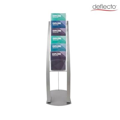 Deflecto 693145EUS 693145EU Brochurestandaard Zilver, Transparant (bevroren) DIN A4 1 stuk(s) Aantal vakken: 6 (b x h x d) 380 x 1250 x 420 mm