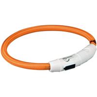 Trixie lichtgevende halsband hond flash usb tpu / nylon oranje - thumbnail