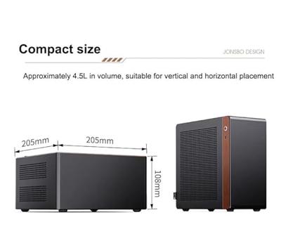 Jonsbo Mini-tower Behuizing, Gaming-behuizing, PC-behuizing Zwart