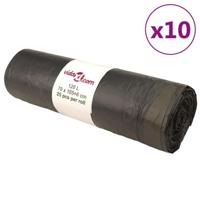 VidaXL Vuilniszakken met trekkoorden 250 st 120 l zwart - thumbnail