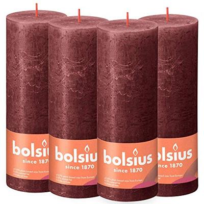 Bolsius Rustiek Stompkaars Red Velvet 190/68 - thumbnail
