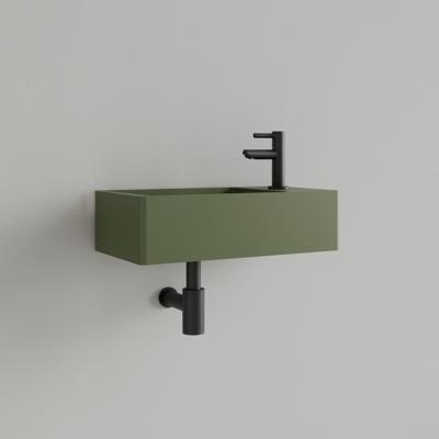 Fontein Gliss Design Freya Solid Marble 40x22x10 cm Met Kraangat Rechts Mat Olijf Groen Fontein Gliss Design Freya Solid Marble 40x22x10 cm Met Kraangat Rechts Mat Olijf Groen