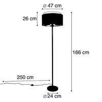 QAZQA Moderne vloerlamp zwart met kap zwart met goud - Simplo - thumbnail