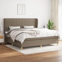Boxspring met matras stof taupe 200x200 cm - thumbnail