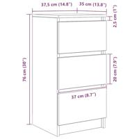 Dressoir 37,5x35x76 cm bewerkt hout grijs sonoma eikenkleurig - thumbnail