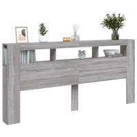 Hoofdeinde met LED 220x18,5x103,5 cm bewerkt hout grijs sonoma - thumbnail