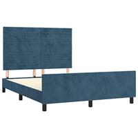 Bedframe zonder matras 140x200 cm fluweel donkerblauw - thumbnail