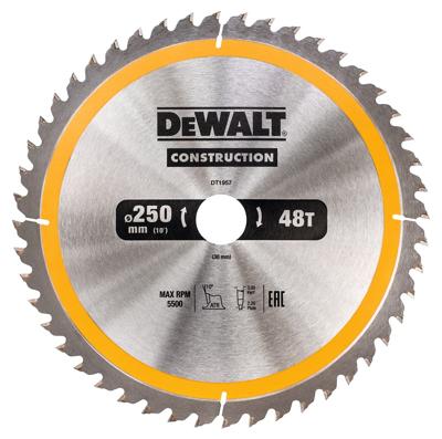 DeWALT Cirkelzaagblad voor Hout | Construction | Ø 250mm Asgat 30mm 48T - DT1957-QZ