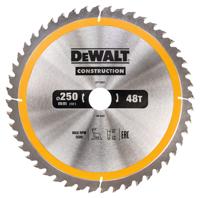 DeWALT Cirkelzaagblad voor Hout | Construction | Ø 250mm Asgat 30mm 48T - DT1957-QZ - thumbnail