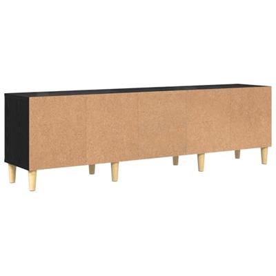 TV-kast met lade Zwart Eiken 150 x 30 x 45 cm Bewerkt hout