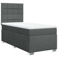 Boxspring met matras stof donkergrijs 90x200 cm - thumbnail