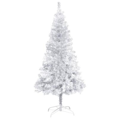 VidaXL Kunstkerstboom met standaard 120 cm pet zilverkleurig