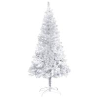 VidaXL Kunstkerstboom met standaard 120 cm pet zilverkleurig - thumbnail