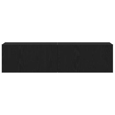 Tv-meubel 120x30x30,5 cm spaanplaat zwart eikenkleurig