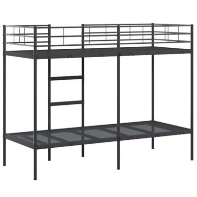 Stapelbed zonder matras 80x200 cm staal zwart