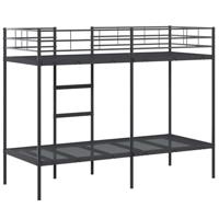 Stapelbed zonder matras 80x200 cm staal zwart - thumbnail