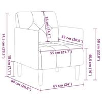 Fauteuil met armleuningen 55 cm fluweel donkergrijs - thumbnail