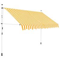 VidaXL Luifel handmatig uittrekbaar 300 cm oranje en witte strepen - thumbnail
