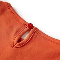 Kindershirt met lange mouwen bloemenprint 128 oranjebruin - thumbnail