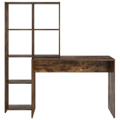Bureau met plank Gerookt eiken 138.5 x 55 x 143 cm Bewerkt hout