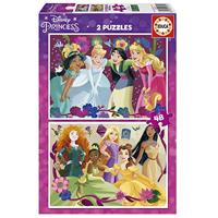 Puzzels 2X48 stukjes Disneyprinsessen - EDUCA meerkleurig - thumbnail