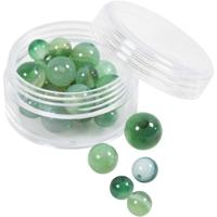 Creativ Company Kralen van agaat, d 13+15 mm, gatgrootte 0,9-1 mm, ca. 28 stuk, helder groen, 28 stuk/ 1 doos - thumbnail