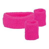 Boland Zweetbanden neon roze, 3st. - thumbnail