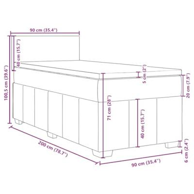 Boxspring met matras stof taupe 90x200 cm - thumbnail