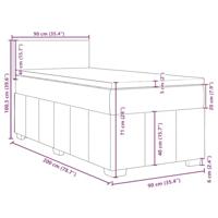 Boxspring met matras stof crèmekleurig 90x200 cm - thumbnail