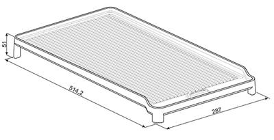 Smeg BGTR9 gietijzeren grillplaat tbv Smeg TR93 en TR90 fornuizen
