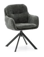 Kave Home Draaibare Eetkamerstoel 'Lexa' Chenille, kleur Donkergroen - thumbnail