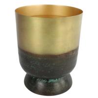 Countryfield bloempot avelon l groen/messingkleurig 31 cm | 2 stuks - thumbnail