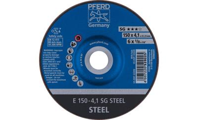 PFERD TOOLS 69220473 E 150-4,1 SG STEEL Afbraamschijf gebogen Diameter 150 mm Boordiameter 22.23 mm Staal 10 stuk(s) PFERD TOOLS 69220473 E 150-4,1 SG STEEL Afbraamschijf gebogen Diameter 150 mm Boordiameter 22.23 mm Staal 10 stuk(s)