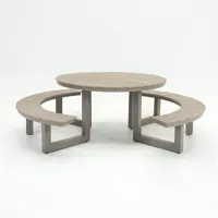 Vita Massa ronde picknicktafel taupe - thumbnail