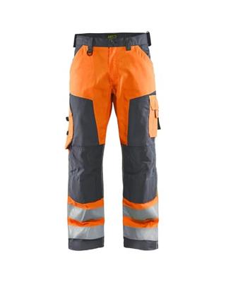 Blåkläder Werkbroek High-Vis zonder spijkerzakken 15661811 | High Vis Oranje/Medium Grijs | Maat 56 - 7330509746899