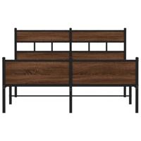 Bedframe zonder matras bewerkt hout bruin eikenkleur 140x200 cm - thumbnail