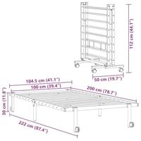 Bedframe zonder matras opvouwbaar 100x200 cm staal wit - thumbnail