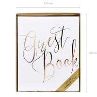 Gastenboek wit rose gold letters - thumbnail