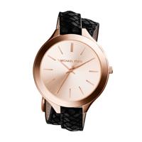 Horlogeband Michael Kors MK2322 Leder Zwart 12mm - thumbnail