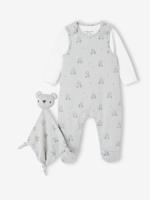 3-delige babyset met babypakje + body + knuffels blauwgroen - thumbnail