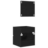 Badkamerkast Zwart Eiken 41 x 38.5 x 45 cm Bewerkt hout - thumbnail