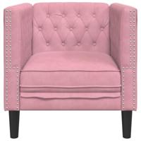 Fauteuil Chesterfield-stijl fluweel roze - thumbnail