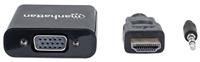 Manhattan 151559 HDMI / Jackplug / VGA Adapter [1x HDMI-stekker - 1x VGA-bus, Jackplug female 3,5 mm] Zwart 0.26 m - thumbnail