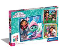 Clementoni Legpuzzel Super Color Vierkant Gabby's Poppenhuis II, 3x48st. - thumbnail