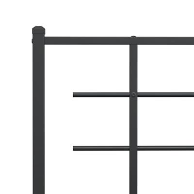 Bedframe met hoofd- en voeteneinde metaal zwart 150x200 cm