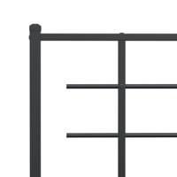 Bedframe met hoofd- en voeteneinde metaal zwart 140x190 cm - thumbnail