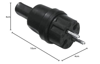 Bachmann 740.002 CEE 7/17 stekker Rubber, Silicone 250 V Zwart IP44