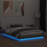 Bedframe met LED-verlichting grijs sonoma eikenkleur 120x200 cm - thumbnail