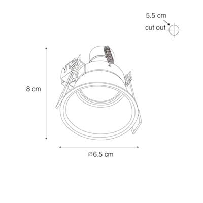 QAZQA Moderne inbouwspot zwart met goud GU10 35mm IP44 - Dept